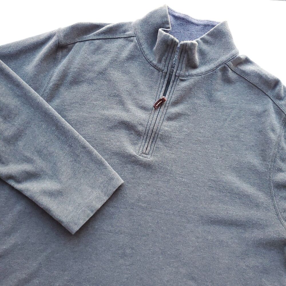 J Crew 1/4 Zip Pullover Mens XL 100% Cotton Sueded Jersey Green Long Sleeve 2007 - Picture 2 of 9